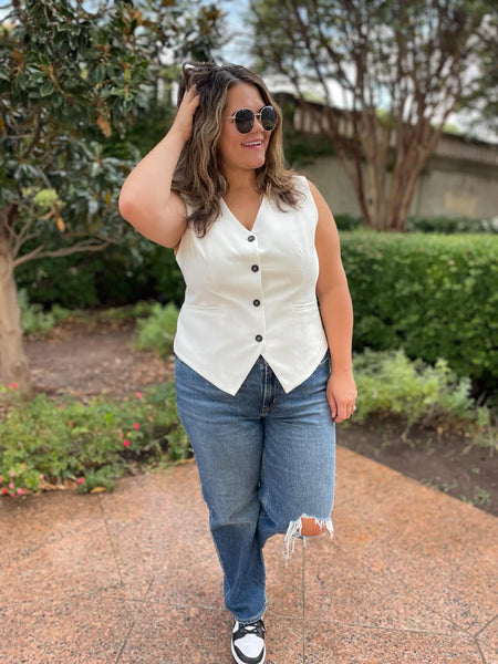 Manhattan Button Vest - SIZE SMALL