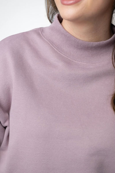 Marley Mock Neck Sweatshirt - Mauve