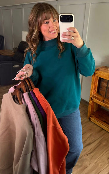Marley Mock Neck Sweatshirt - Mauve