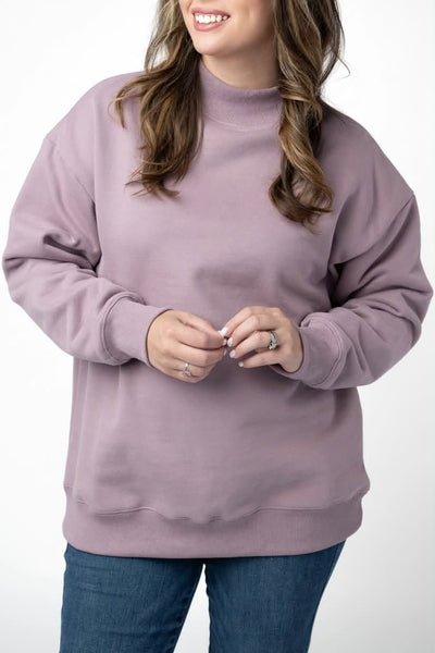 Marley Mock Neck Sweatshirt - Mauve