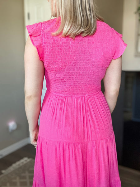 Analise Midi Dress - Pink