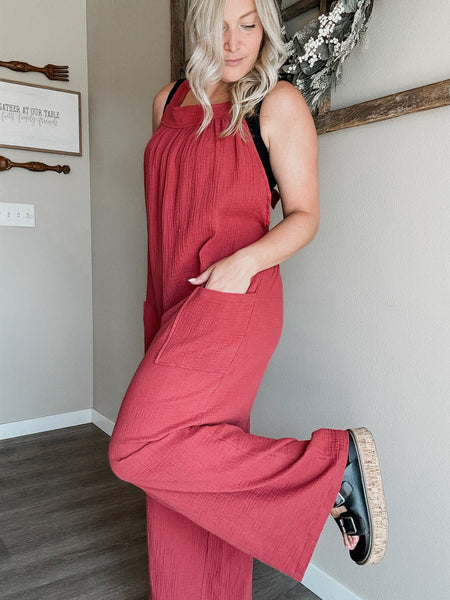 Scarlett Knotted Back Jumpsuit - SIZE MEDIUM