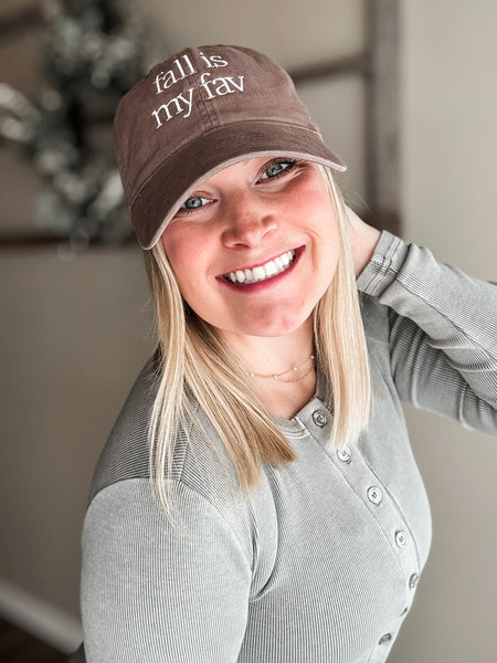 Fall Is My Fav Embroidered Baseball Cap