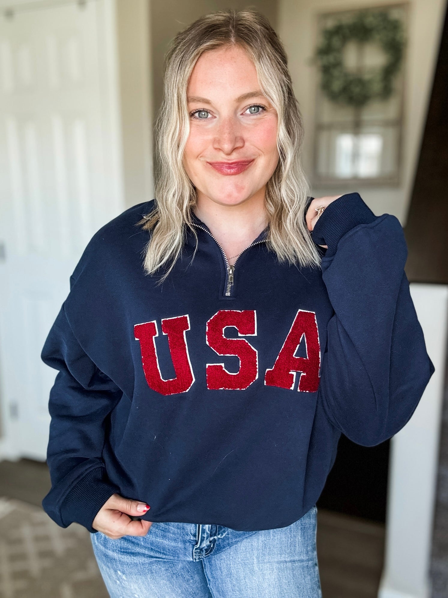 Varsity USA Quarter Zip Sweatshirt