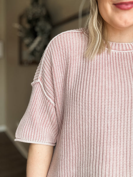 Love Note Waffle Knit Top - SIZE MEDIUM