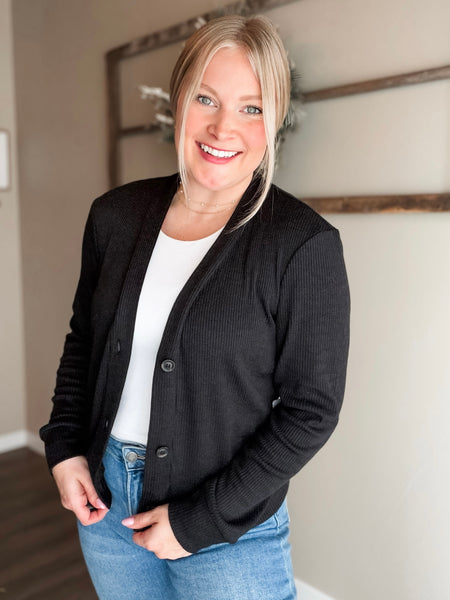 Callan Ribbed Button Down Cardigan