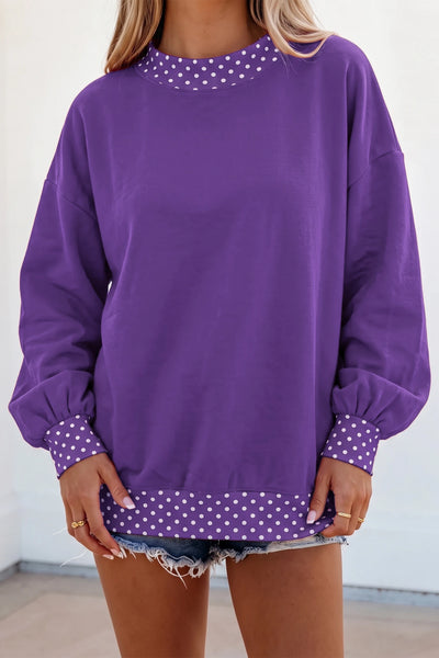 PREORDER Gwenna Polka Dot Mock Neck Pullover