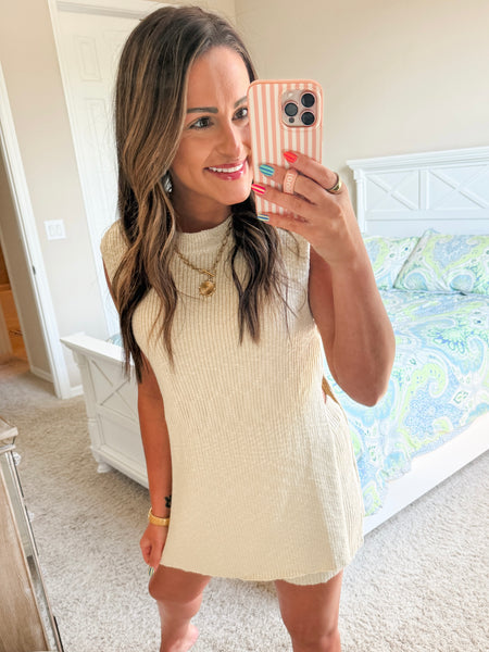 Saltair Sleeveless Knit Set - Beige