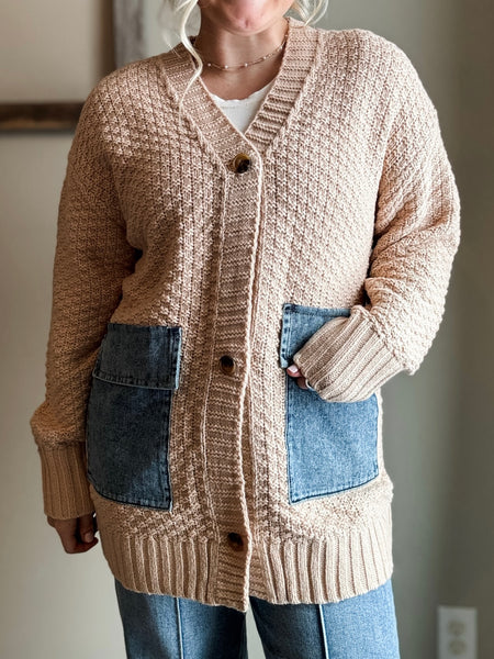 PREORDER Keely Denim Pocket Cardigan