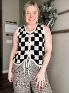 Ethel Crochet Checkered Vest