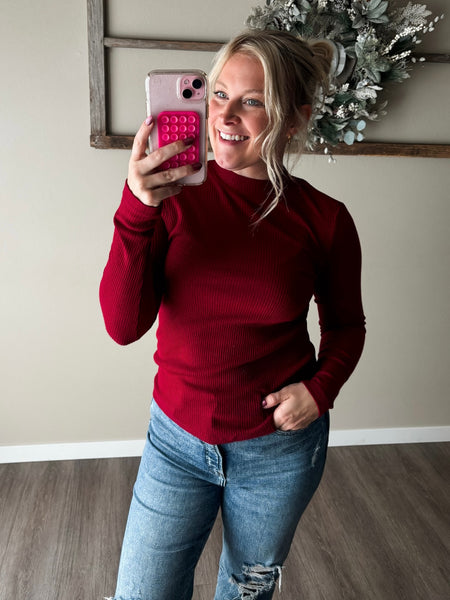 Giselle Sparkle Ribbed Knit Top - SIZE LARGE