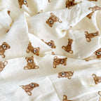 Soft Snuggles Muslin Swaddle - Teddy Bear