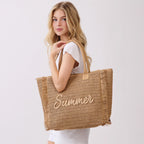 Summer Escape Straw Tote - Tan
