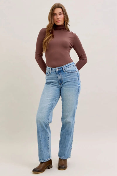 Heather Mid Rise Rigid Magic Straight