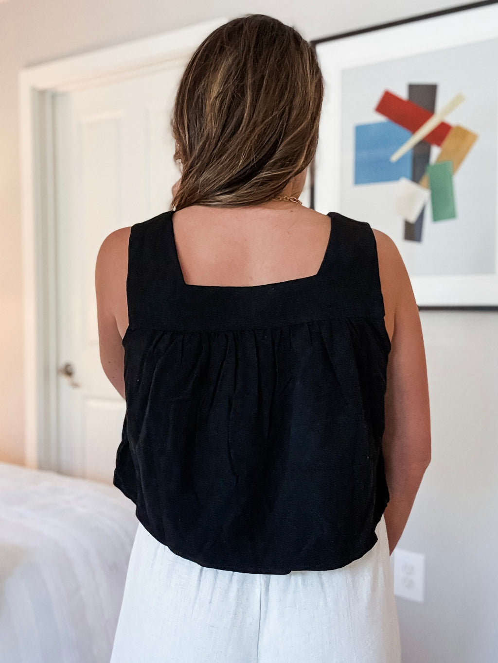 Newport Linen Square Neck Tank