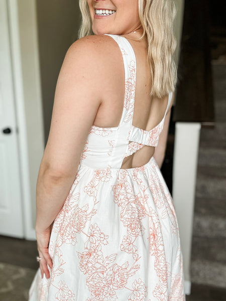 Chloe Sleeveless Midi Dress - Orange