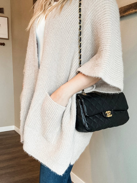 Yasmine Cozy Poncho - Beige