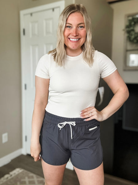 Saydee Lined Woven Shorts - Ash Grey