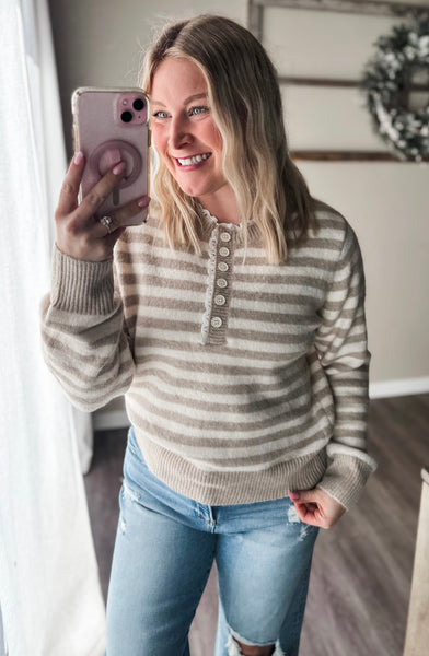 Pruitt Stripe Henley Sweater