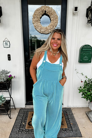 Janice Ribbed Overalls - SIZE XS