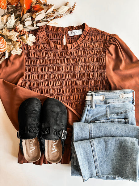 PREORDER Margaux Smocked Ruffle Blouse