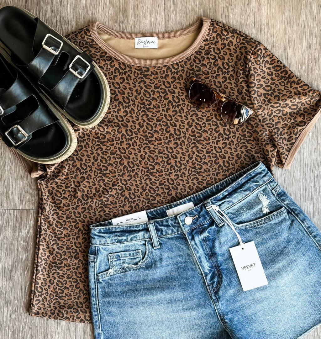 Wild Side Leopard Tee - SIZE MEDIUM