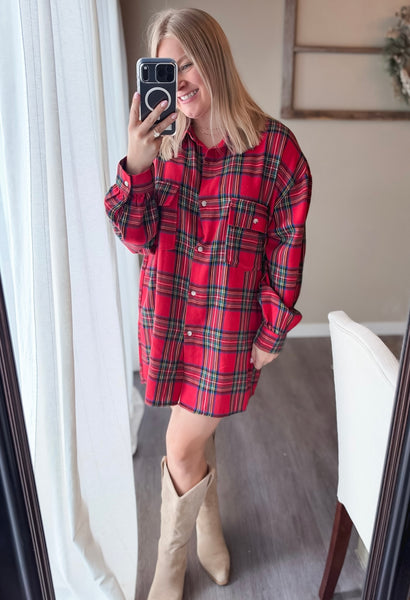 Tidings Plaid Button Down Top
