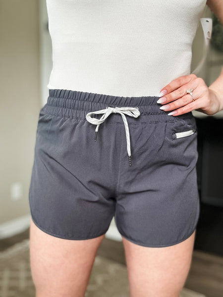 Saydee Lined Woven Shorts - Ash Grey