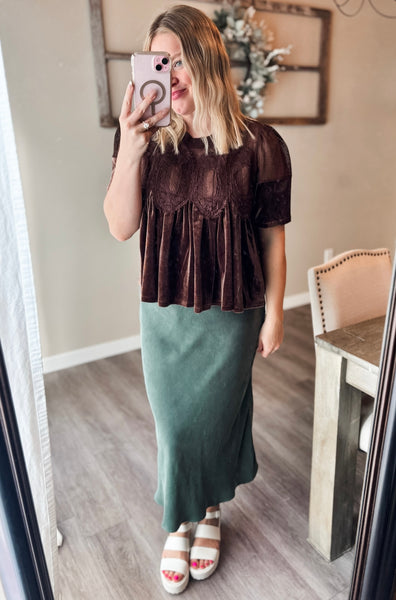 Ciela Suede Midi Skirt