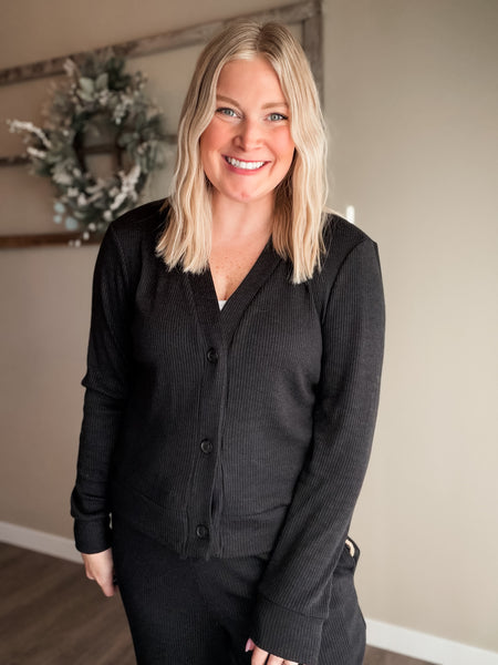 Callan Ribbed Button Down Cardigan