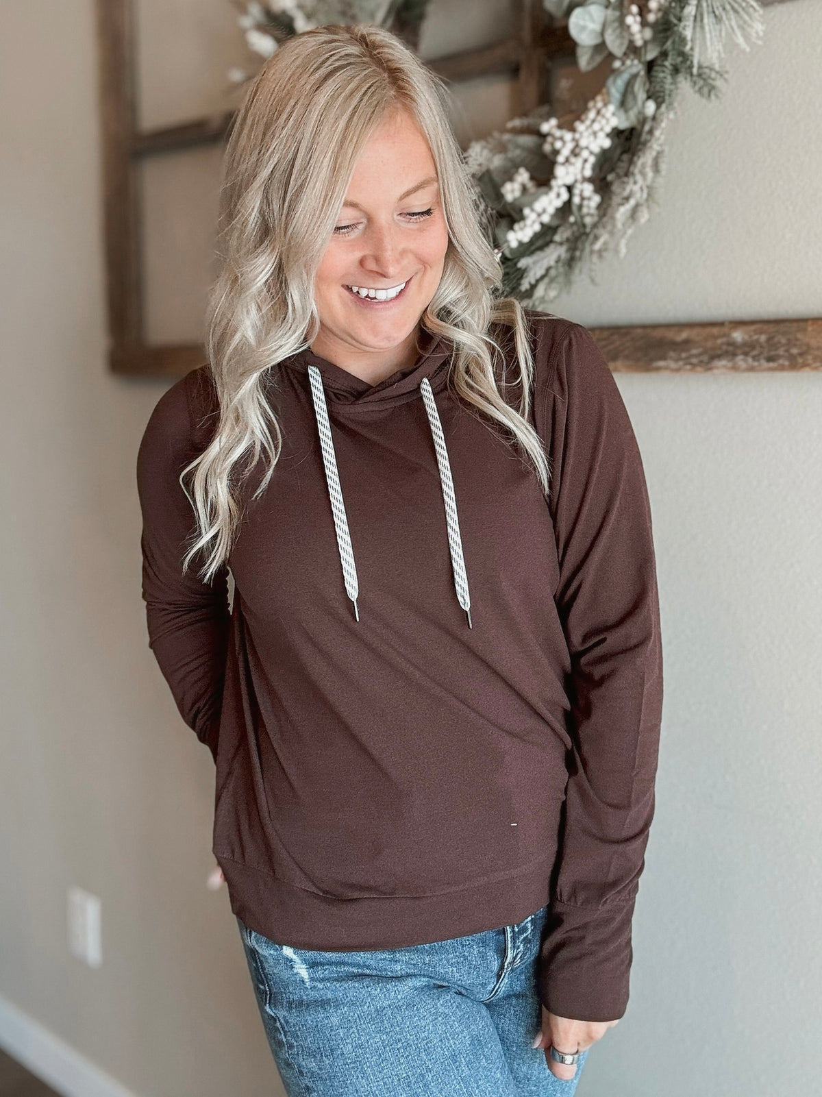 Verity Yoga Hoodie - Mahogany - SIZE SMALL