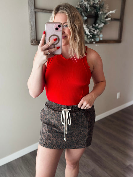 PREORDER Wild Instinct Leopard Denim Skort