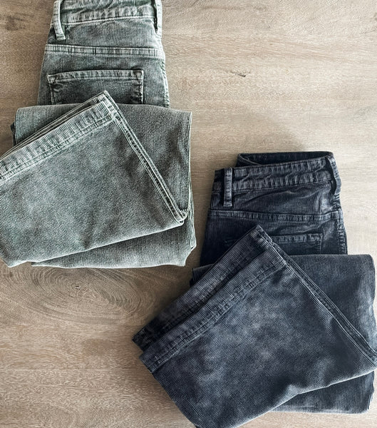 Miller Wide Leg Corduroy Pants - Black