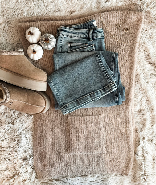 Yasmine Cozy Poncho - Beige