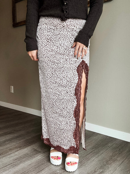 PREORDER Kassia Cheetah Lace Skirt