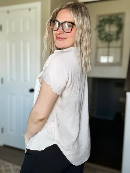 Luma V Neck Blouse - Papyrus