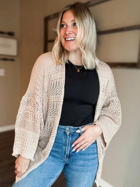 Kairi Netted Cardigan - Beige