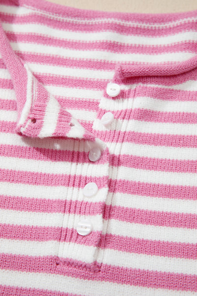 PREORDER Lyra Stripe Henley Sweater