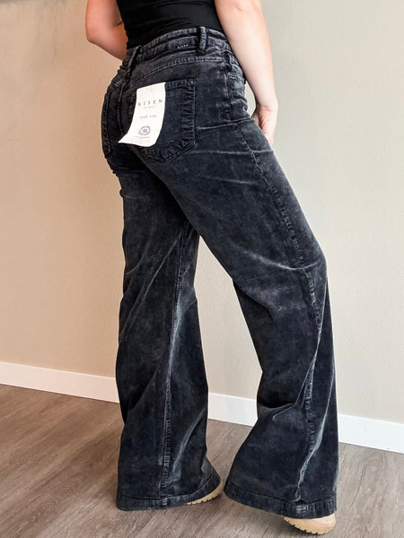 Miller Wide Leg Corduroy Pants - Black