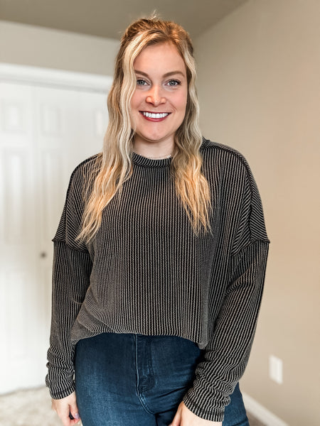 PREORDER Nori Ribbed Long Sleeve Top