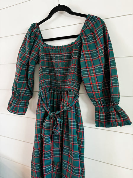 Windsor Plaid Midi Dress