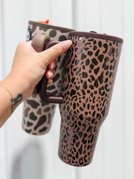 HydroJug 40 oz Traveler Tumbler - Brown Leopard
