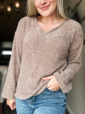 Xiana V Neck Top - Cocoa