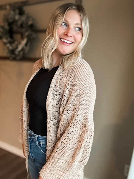 Kairi Netted Cardigan - Beige