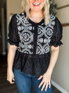 Marciella Eyelet Lace Top