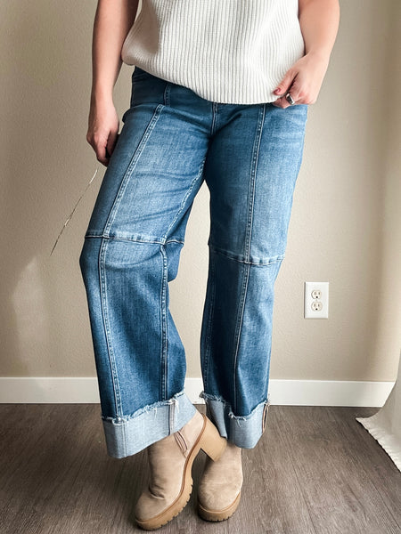 Taylor Cropped Wide Leg Jeans