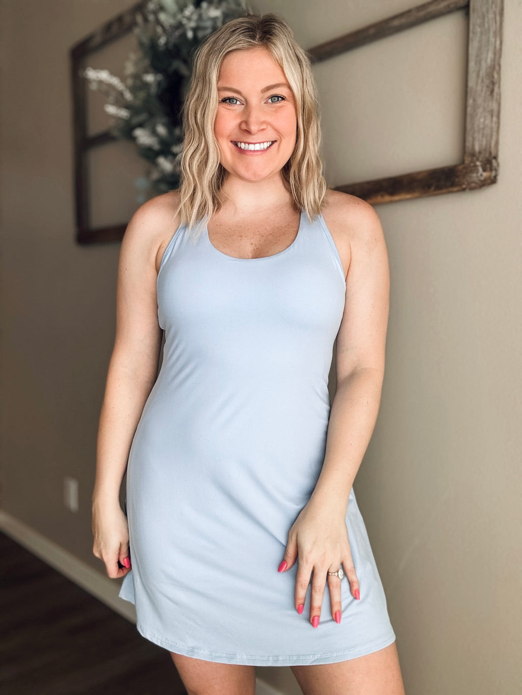 All Star Romper Dress - Pastel Blue - SIZE LARGE