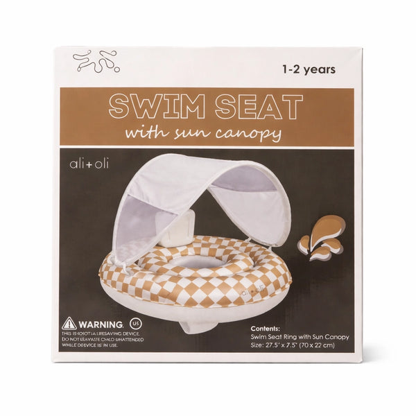Baby Canopy Swim Seat - Checkered