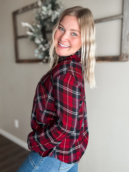 Ember Plaid Button Up