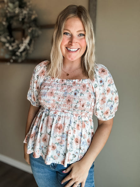 Vianne Smocked Babydoll Top